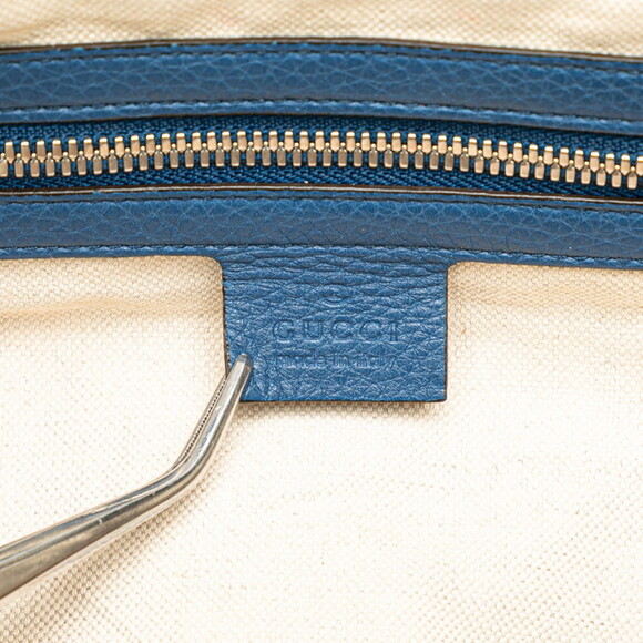GUCCI Blue Leather Shoulder Bag - Picture 14 of 16